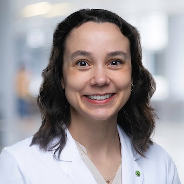 Dr. Gawlik in her white coat