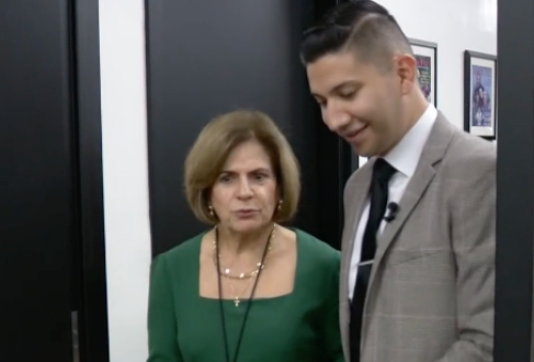 Derek Rodriguez Avanzando Caminos Study photo with Dr. Amelie Ramirez together